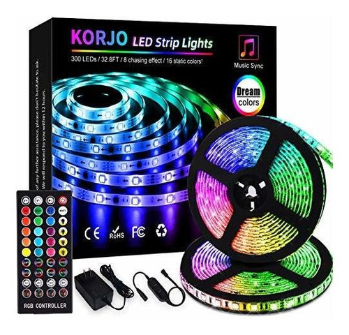 Korjo Led Strip Lights Music Sync, 32.8ft Dream Color R51bs