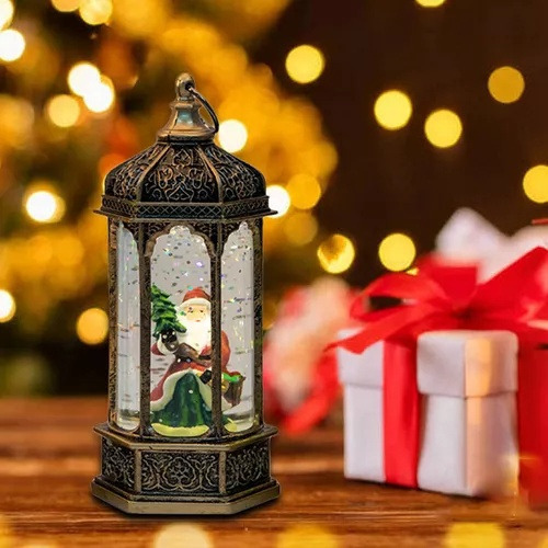 Farol De Nieve Q8snow For Navidad, Con Purpurina, Agua Y Ni