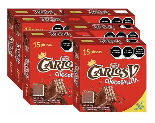 Carlos V Chocogalleta 90 Pz De 15 Gr C/u