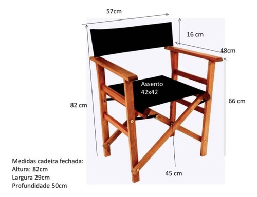 Cadeira Para Jardim Estilo Diretor De Cinema Cedro Rosa Wt