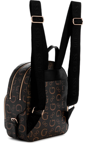 Mochila Guess Factory Bg947930-nat Acabado de los herrajes Níquel Color Marrón oscuro Correa de hombro Marrón oscuro Diseño de la tela Lisa