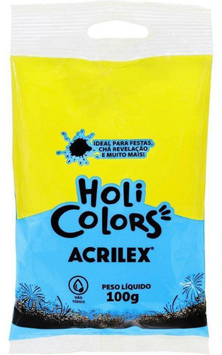 Artigo Para Festa Holi Colors 100g Azul Turquesa Cx Com 10