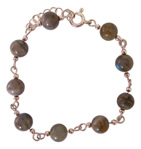 Pulsera Plata 925, Labradorita Natural