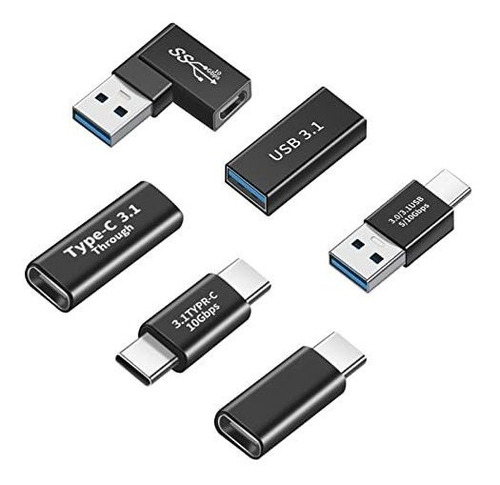 6 Adaptadores Usb C, Convertidor Usb 3.1 A Tipo C, Juego De 