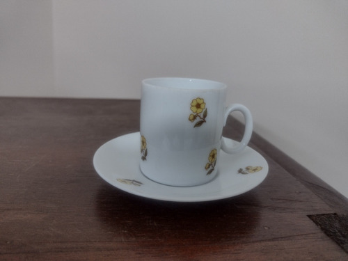 Xícara P/ Café Antiga Porcelana Florzinhas Amarelas (ml1630)