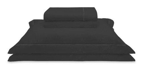 Jogo De Cama Casal 300 Fios Lazio Kacyumara Preto Preto