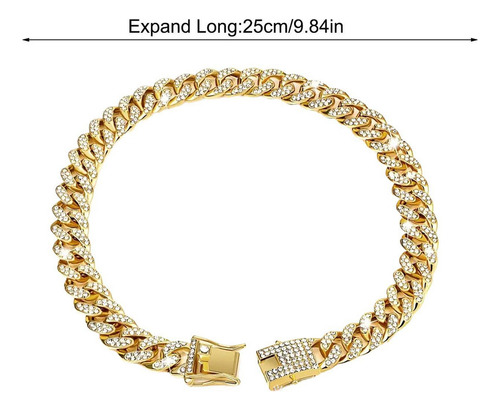 * Collar De Cadena De Perro De Oro Collar De Perro De