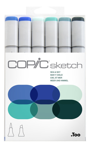 Sketch Set De 6 Colores Sea And Sky