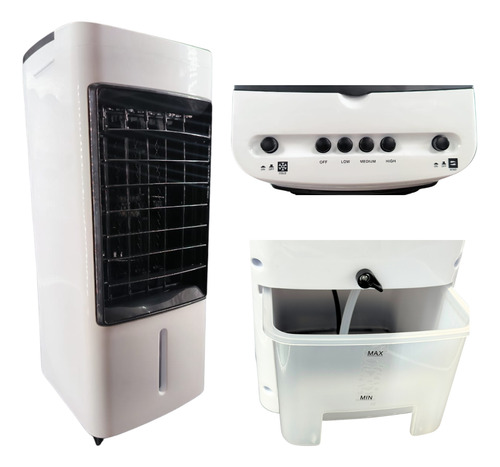 Ventilador De Piso Función De Aire Acondicionado Portátil 30 Cm 50 Blanco