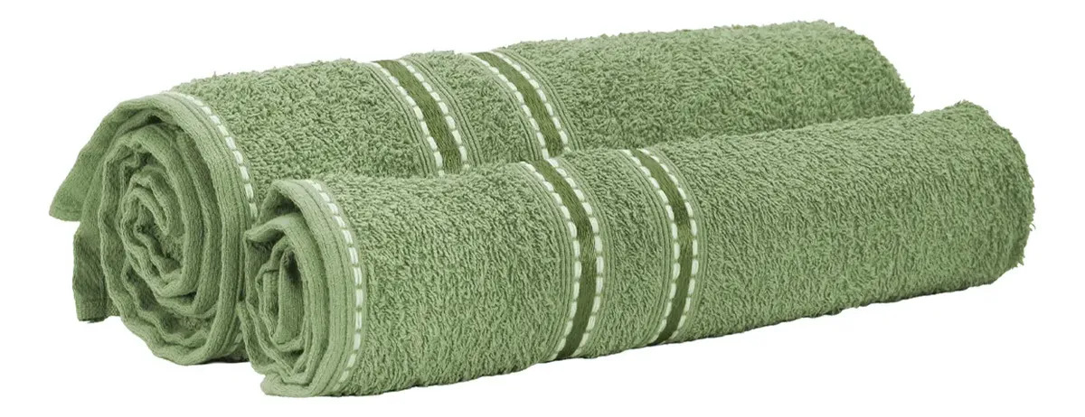 Kit 2 Tolhas Rosto Banho Decorativo Lavabo Secagem Absorção Cor Bambu