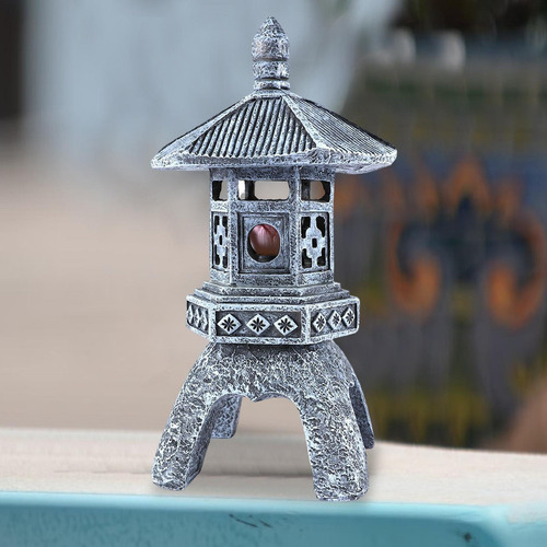Estatua De Luz De Jardín Linterna De Pagoda Solar Duradera