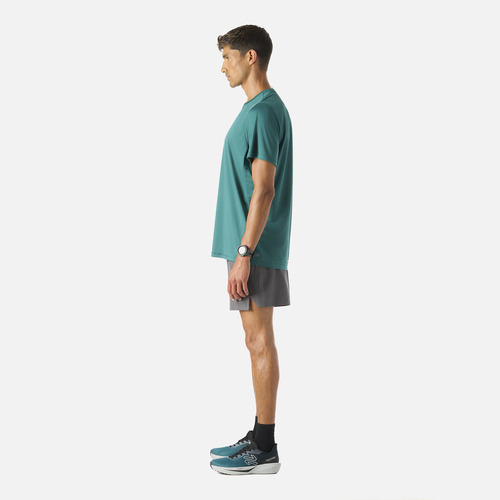 Polera Manga Corta Running Hombre Tempo Advanced Petroleo