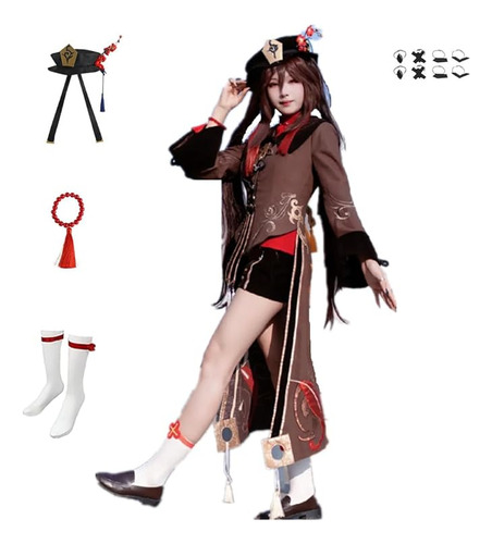 Genshinimpact Disfraz Cosplay Hu Tao Para Mujer Traje Hallow