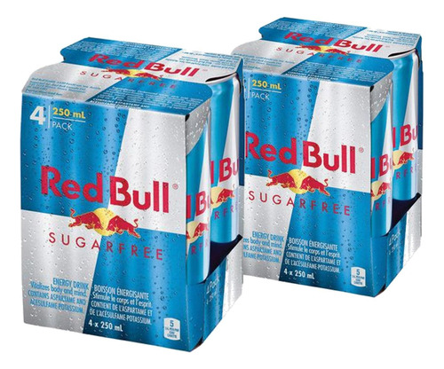 Energético Red Bull Sugar Free 250ml 8 Unidades