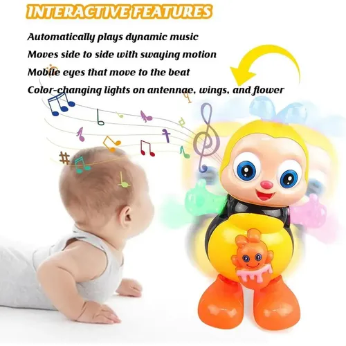 Juguete Bailarín Abeja Chiquitita – Abeja De Dibujos Animados Con Luces Y Música, Juguete Interactivo Para Bebés Y Niños Preescolares