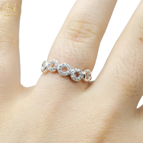 Imagen 2 de 9 de Anillo Plata Rodinada Micro Pave