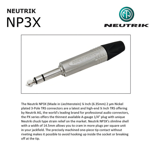 Cable De Extensión De Auriculares Estéreo Gotham Gac-4/1 Star-quad Y Conector Trs Neutrik A Conector Neutrik-rean De ¼ Pulgadas De 3 Polos + Adaptador De Enchufe De 3,5 Mm A ¼ Pulgadas Hecho A