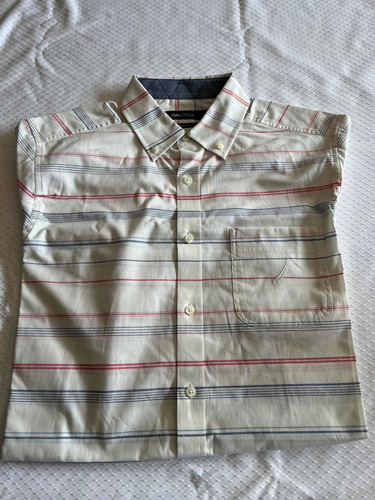 Camisa Nautica Manga Corta Talla Mediana Color Malvavisco