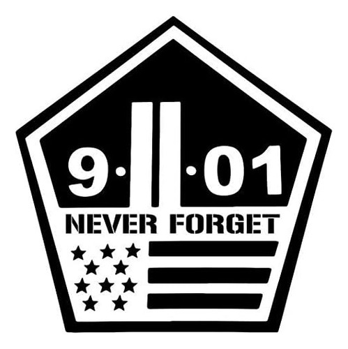 Never Forget Twin Towers 911 - Adhesivo Gráfico Para Automóv