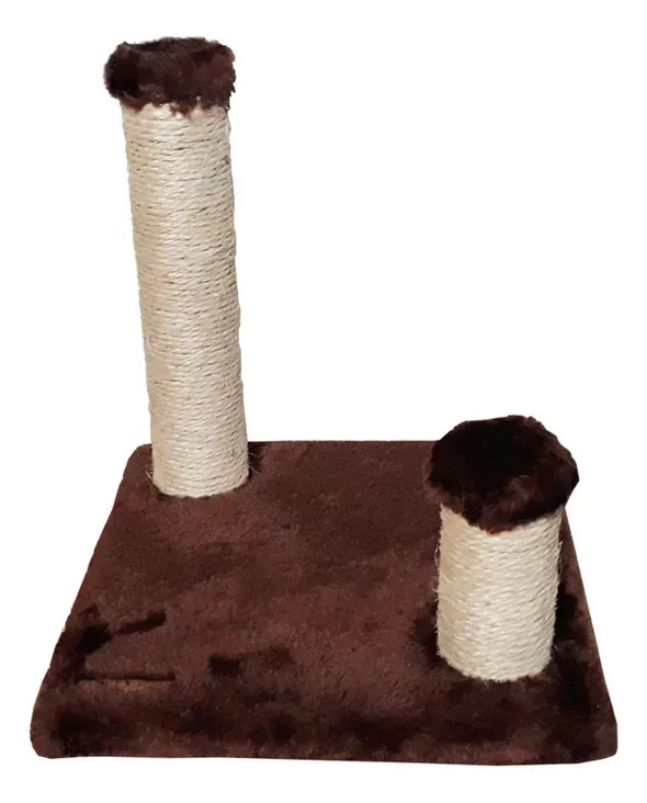 Arranhador Gato 2 Postes Resistente Pet Petcerto Cor Marrom