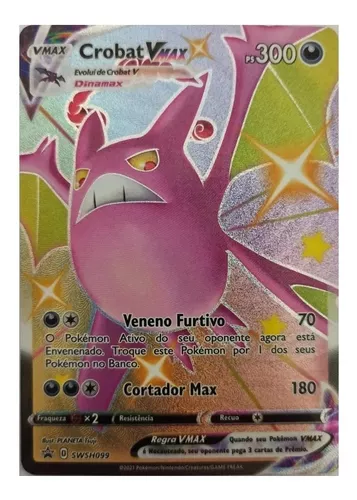 Carta Gigante Pokemon Crobat VMAX Shiny Português Card Original