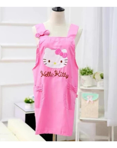 Delantal Hello Kitty Mandil Cocina Ajustable Rosa