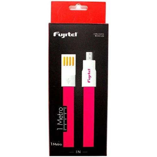 Cable Fujitel Usb A Micro Usb 1mt Plano Imantado Pink Fx