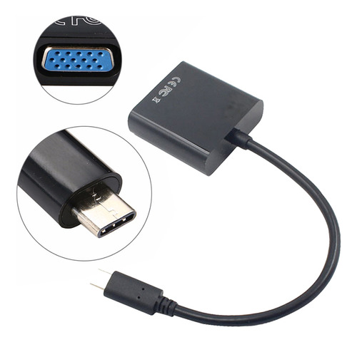 Usb-c Usb3.1 C Para Cable Adaptador Vga Macho A Vga Hembra