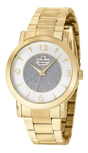 Relógio Champion Feminino Dourado Prova D'agua Original Cor do fundo Branco