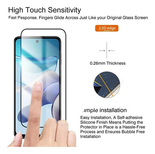 Mica De Cristal Templado 9d Para Motorola E14