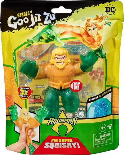 Heroes Of Goo Jit Zu Aquaman Elástico Dc Original Envío Hoy