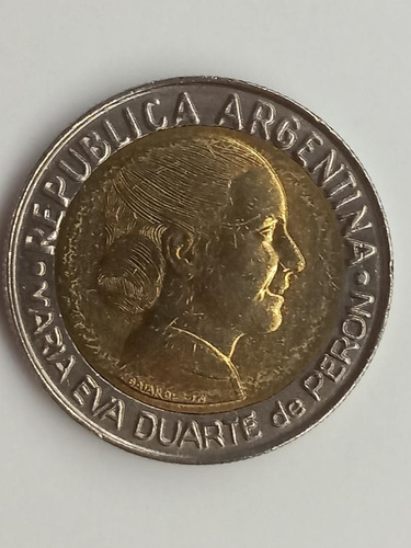 Moneda Argentina-1 Peso-1997- Eva Duarte-50 Años Voto Fem.sc