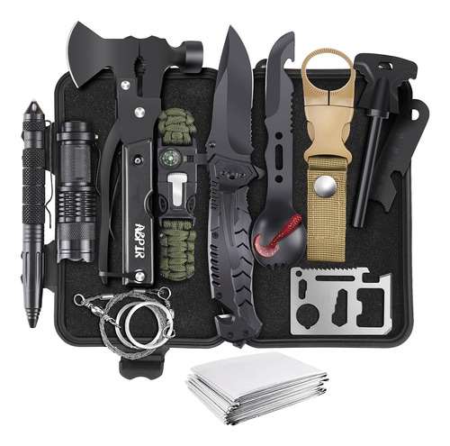 Aventura Masculina Kit Supervivencia 14 En 1 Para Camping Y