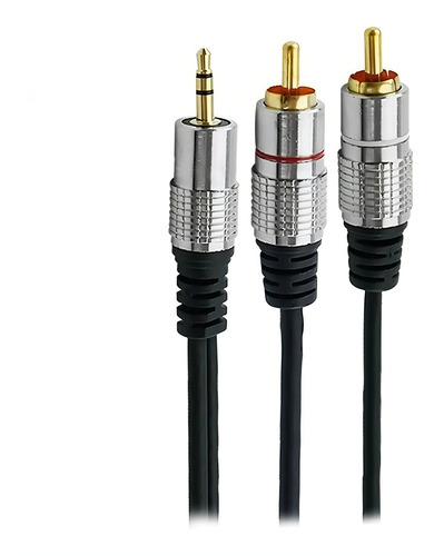 Cabo De Audio P2 X 2 Rca 5m Profissional Plug Metal 5 Metros