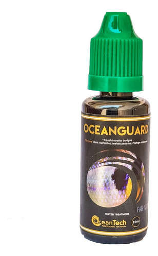 Condicionador De Agua 20ml Ocean Guard Remove Cloro Da Água