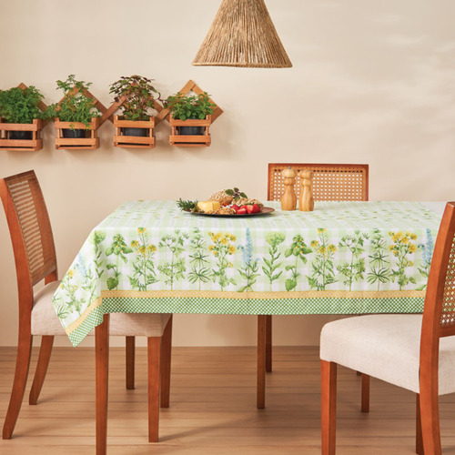 Toalha De Mesa Pop Quadrada 4 Lugares Horta 1,40 M X 1,40 M
