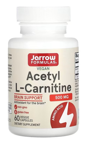 Jarrow Formulas Acetil L-carnitina 500 Mg 60 Vcaps Sfn