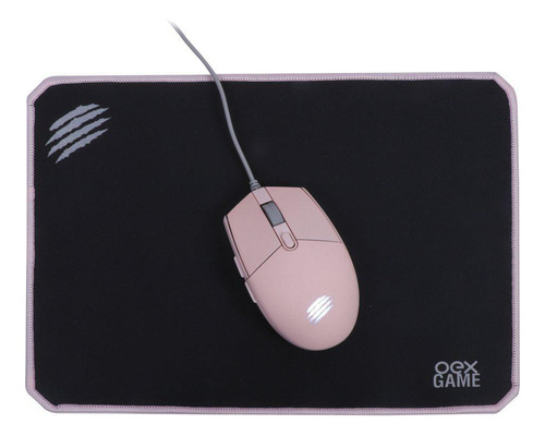 Kit Gamer Combo Arya Mouse 2400dpi + Mousepad Rosa Mc104 Oex