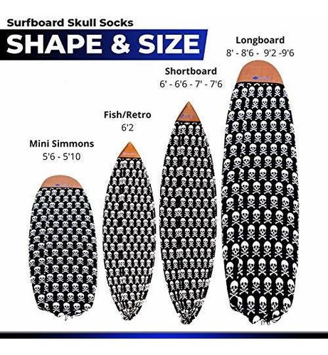 Fundas Wave Tribe - Calcetín Para Tabla De Surf, Calavera,