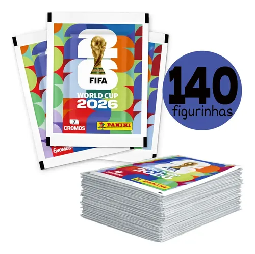 Kit Com 140 Figurinhas (20 Pacotes) - Copa Do Mundo Fifa 2026 Cop...
