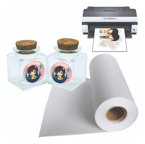 Papel Autoadhesivo Blanco Foto 21cmx1m Glossy Sticker Inkjet