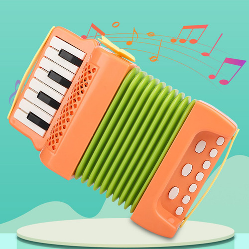Acordeón De Piano De 10 Teclas Y 8 Bajos, Música Naranja