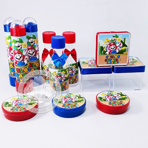 Imagem 1 de 3 de Kit Infantil Lembrancinhas Personalizadas Super Mario Bros