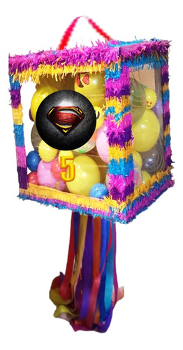 Piñata Cubo Transparente Superman