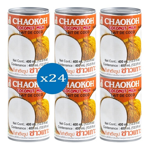 Pack 24u Leche De Coco Chaokoh 400 Ml Tailandia + Envio!!