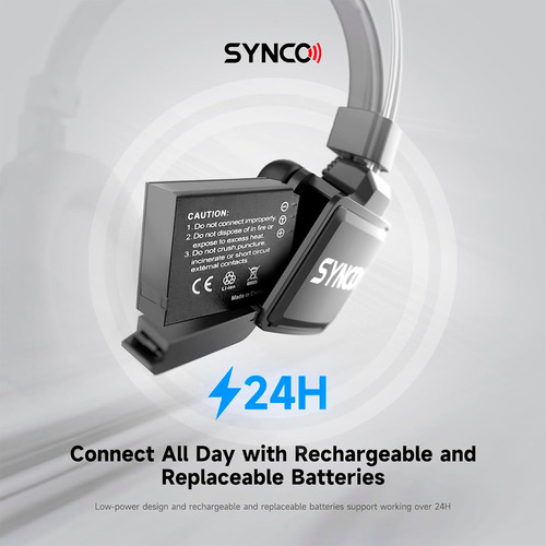 Fone De Ouvido Sem Fio Synco X5 P/intercomunicação Preto