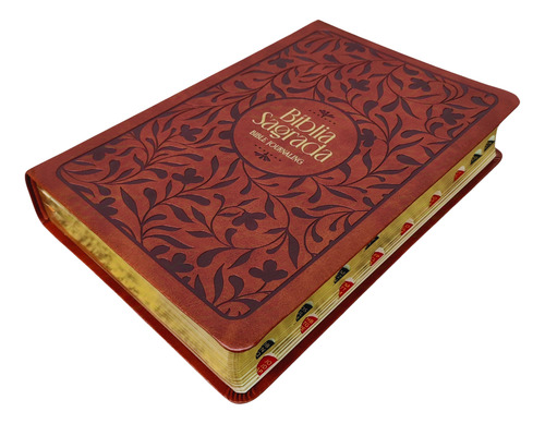 Biblia Nvi Bible Journaling Leitura Perfeita Com Espaço Para Anotações Capa Couro Soft Marrom Com Indice