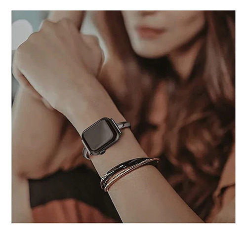 Correa De Reloj De Lujo Para Apple Watch Series 8 7 41 45 Mm 6 Se 5 4 Mujer Brazalete De Acero Con Diamantes Para Iwatch Ultra 49 Mm 44 40 4