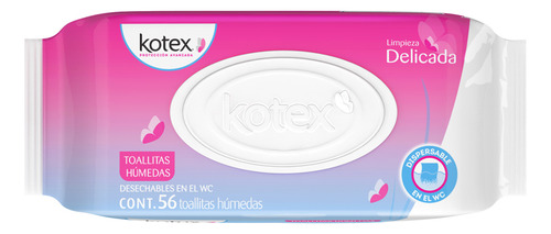 Toallas Higiene Intima Kotex Limpieza Delicada 56 Pza
