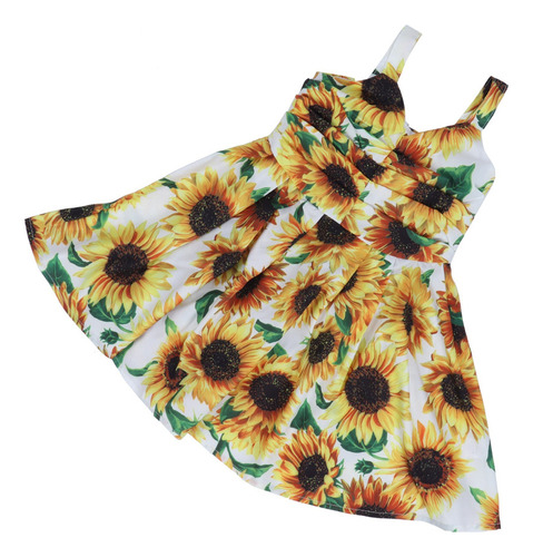 Niños Niñas Vestido Girasol Verano Sin Mangas